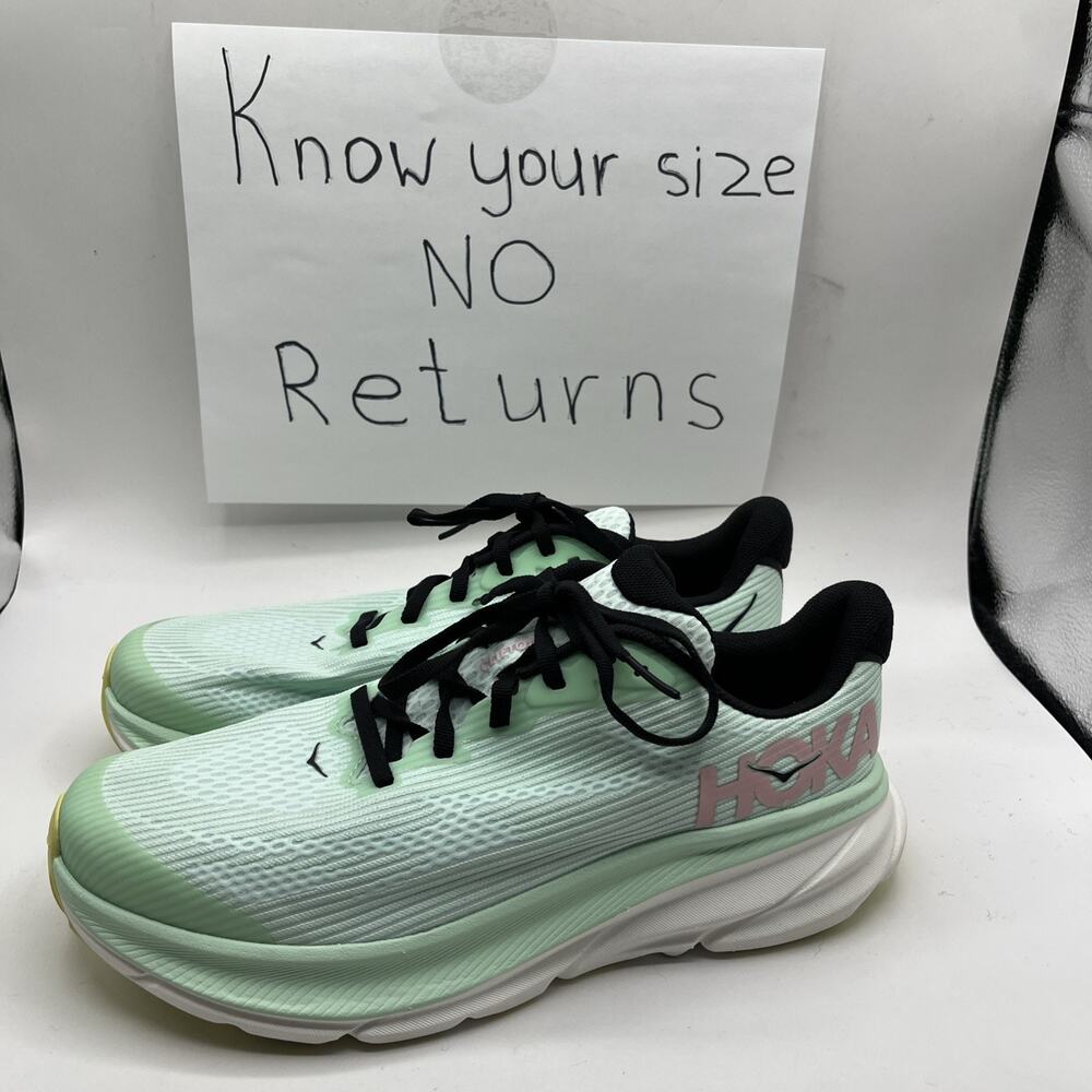 Hoka One One Y Clifton 9 Youth Running Gym Shoes Sz 7 MD Mint Green NWOB